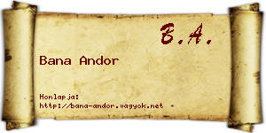 Bana Andor névjegykártya