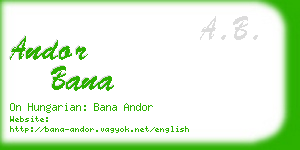 andor bana business card